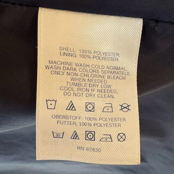 Lands End Storm Raker Navy White Geometric Hooded Jacket S - Picture 10 of 11